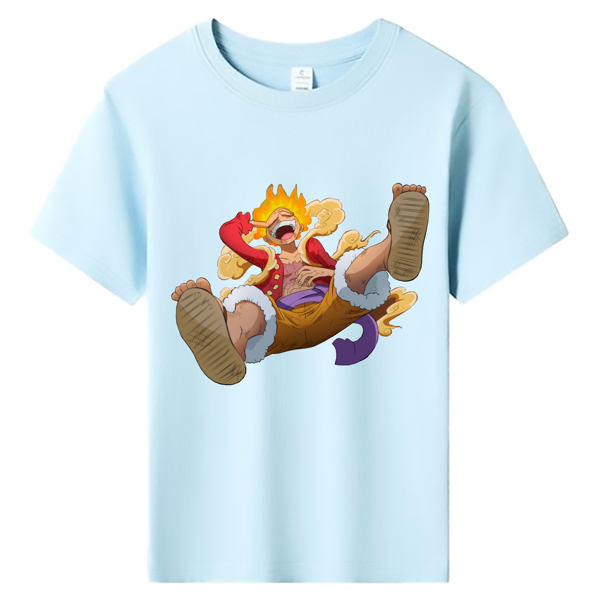 ワンピース モンキー・D・ルフィ ONE PIECE Monkey D. Luffy 綿100％キッズTシャツ（フロントプリント）